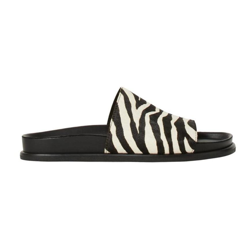 Effie lædersandaler - sort/hvid